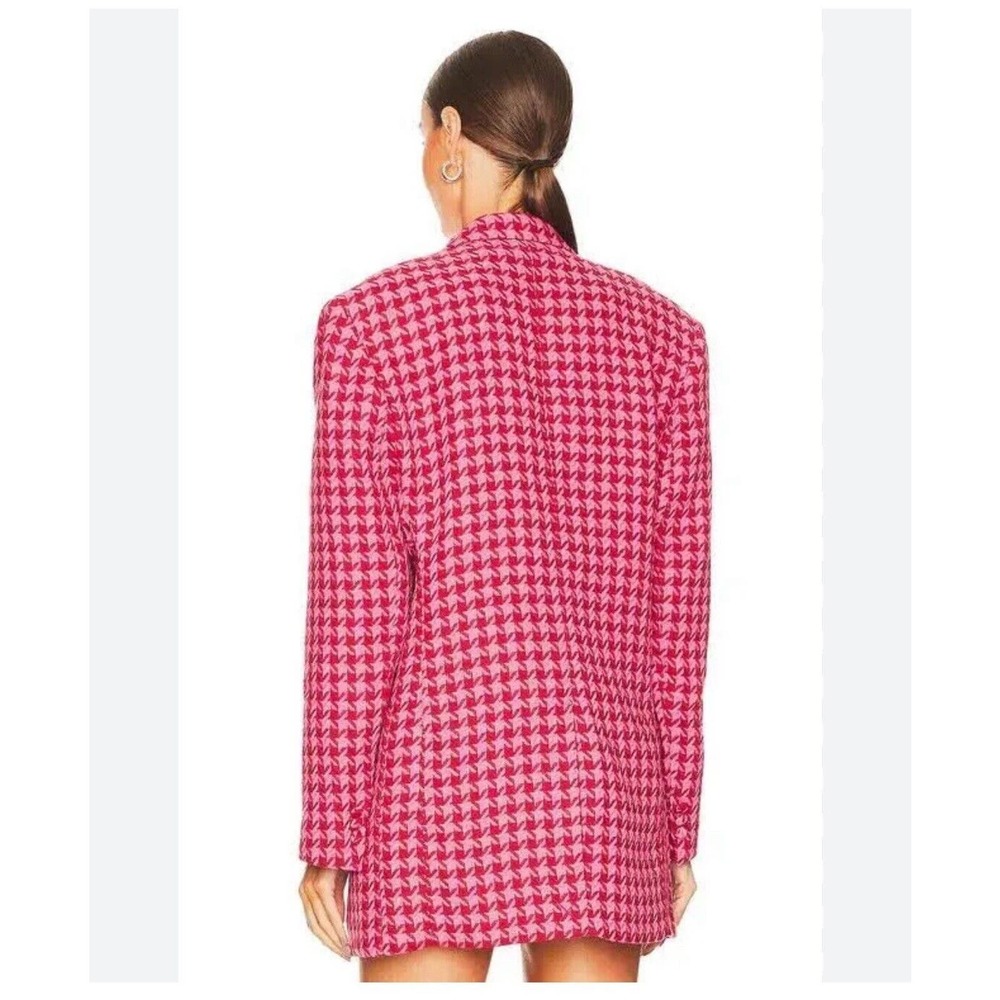 AFRM Sassy XL Pink Red Herringbone Lined Oversized Fit Blazer Barbie core READ - Picture 7 of 16
